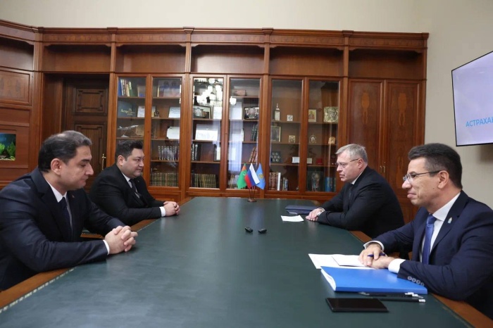 Астраханский губернатор встретился с главредом Госкомитета по телевидению, радиовещанию и кинематографии Туркменистана Рустамом Маммедовым